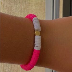 Pink and white gold charm braclet